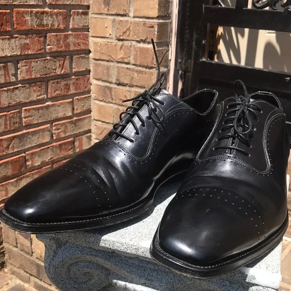 Santoni | Shoes | Santoni Black Leather Wing Tip Dress